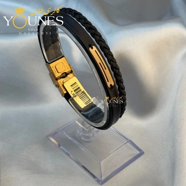 دستبند طلا چرم مردانه L112